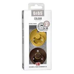 BIBS 2-PACK MUSTARD & MOCHA M Smoczek uspokajający kauczuk Hevea