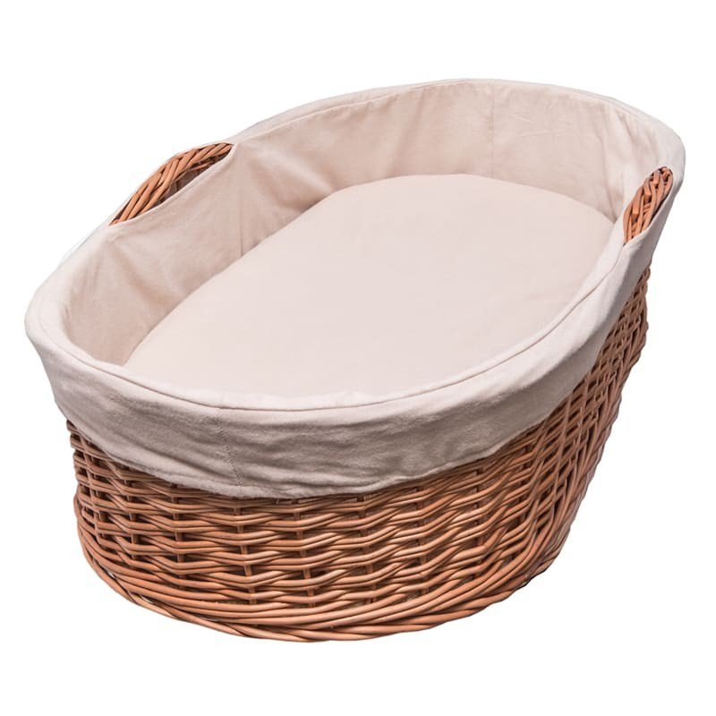 Hi Little One - niski wiklinowy kosz_ przewijak/gniazdko  z materacykiem dla Noworodka VINTAGE CHANGING BASKET with MATTRESS