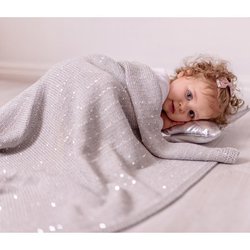 Bizzi Growin Silver Sparkling Blanket kocyk tkany Srebrne Iskierki