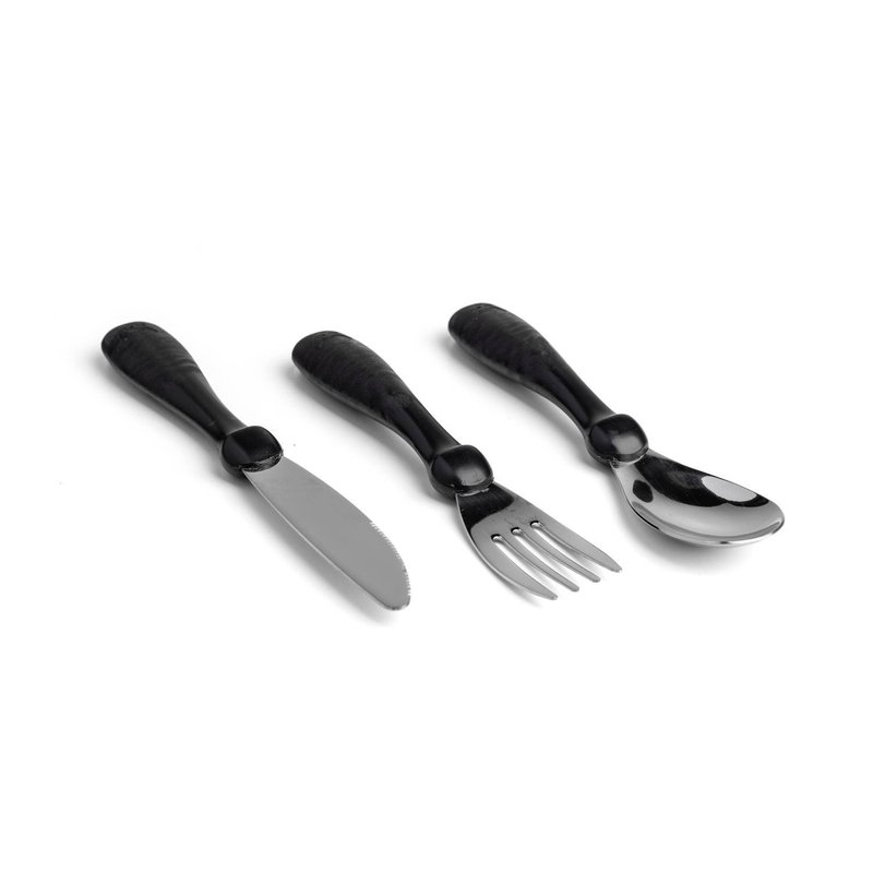 Herobility - sztućce Eco Toddler Cutlery - czarne