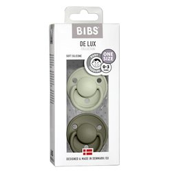 BIBS DE LUX ONE SIZE 2- PACK SAGE & GREEN HUNTER Smoczek uspokajający silikonowy