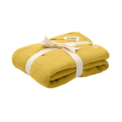 BIBS Kocyk letni 100% GOTS organic cotton 120 x 120 Mustard