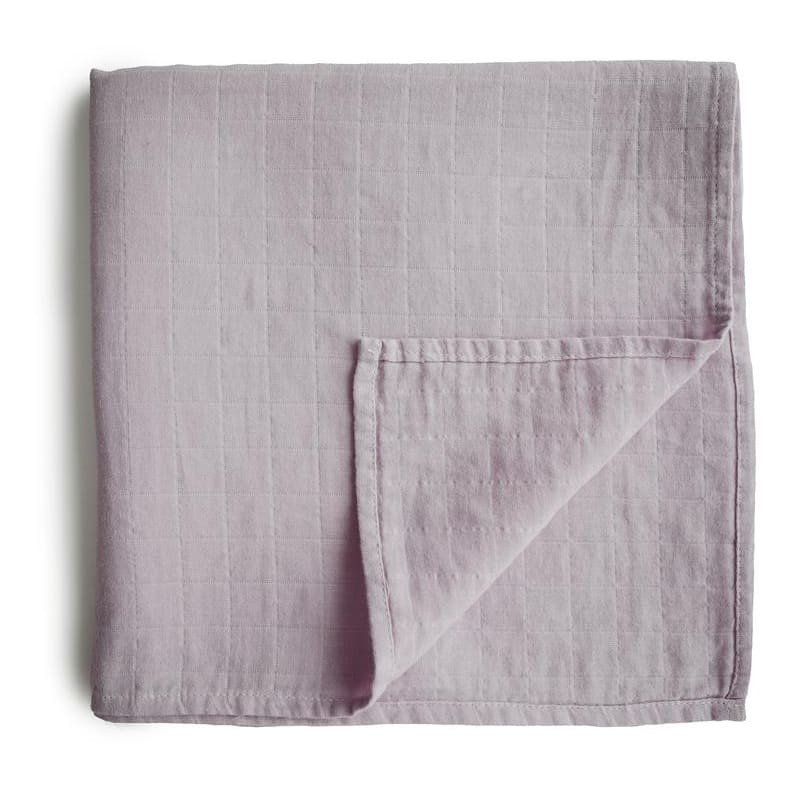 Mushie - otulacz kocyk letni 100% organic cotton Soft Mauve 120 x 120 mushie