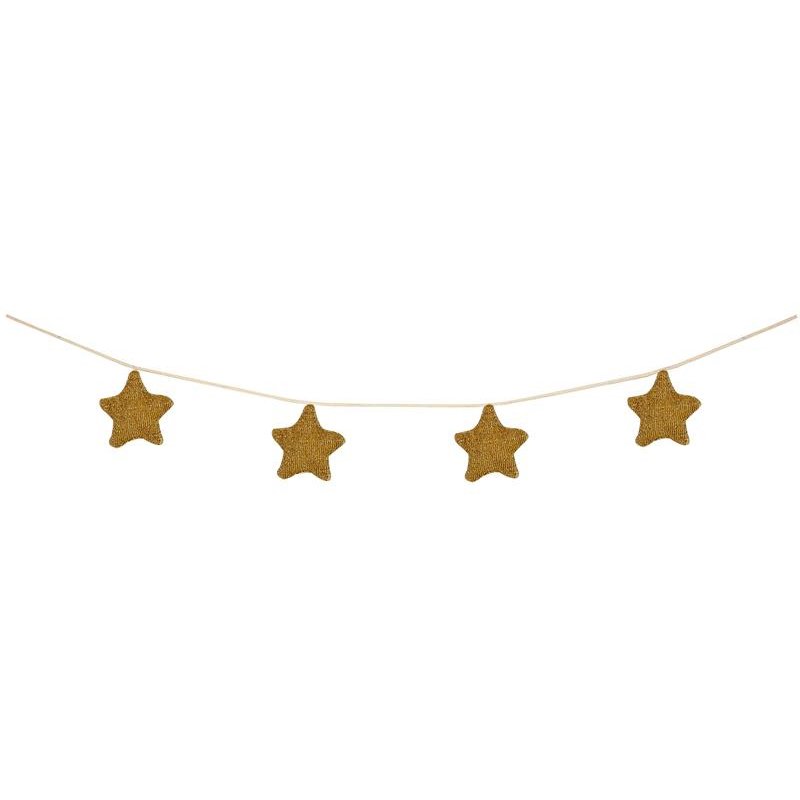 Meri Meri - Girlanda pluszowe Gwiazdki złote