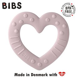 BIBS BABY BITIE HEART Pink Plum gryzak dla niemowlaka