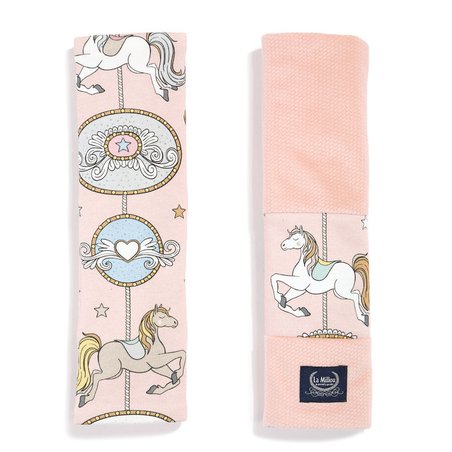 LA MILLOU - ORGANIC JERSEY COLLECTION - SEATBELT COVER - DREAM LUNAPARK - VELVET POWDER PINK
