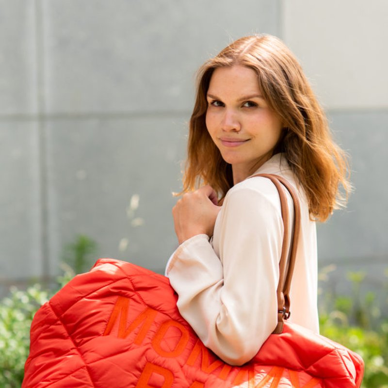 Childhome Torba Mommy bag Pikowana Czerwona CHILDHOME