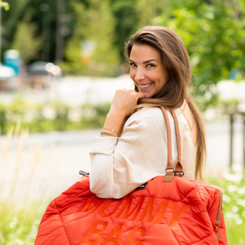 Childhome Torba Mommy bag Pikowana Czerwona CHILDHOME