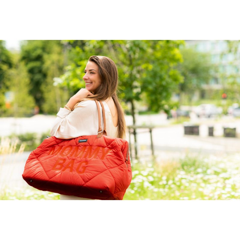 Childhome Torba Mommy bag Pikowana Czerwona CHILDHOME