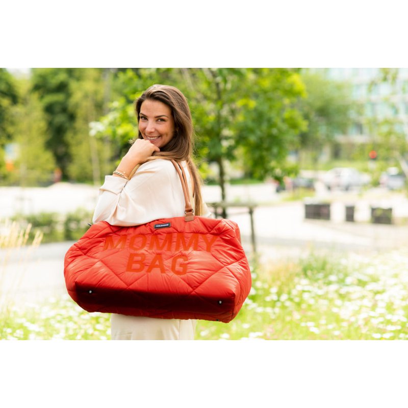 Childhome Torba Mommy bag Pikowana Czerwona CHILDHOME
