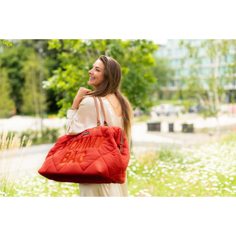 Childhome Torba Mommy bag Pikowana Czerwona CHILDHOME