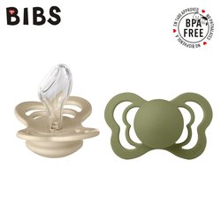 BIBS COUTURE 2-PACK VANILLA & OLIVE M Smoczek Anatomiczny silikonowy