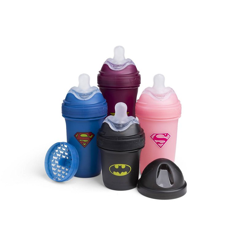 Herobility - butelka antykolkowa HeroBottle 140 ml, Supergirl + smoczek S (0 m+)