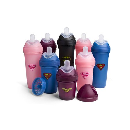 Herobility - butelka antykolkowa HeroBottle 140 ml, Supergirl + smoczek S (0 m+)