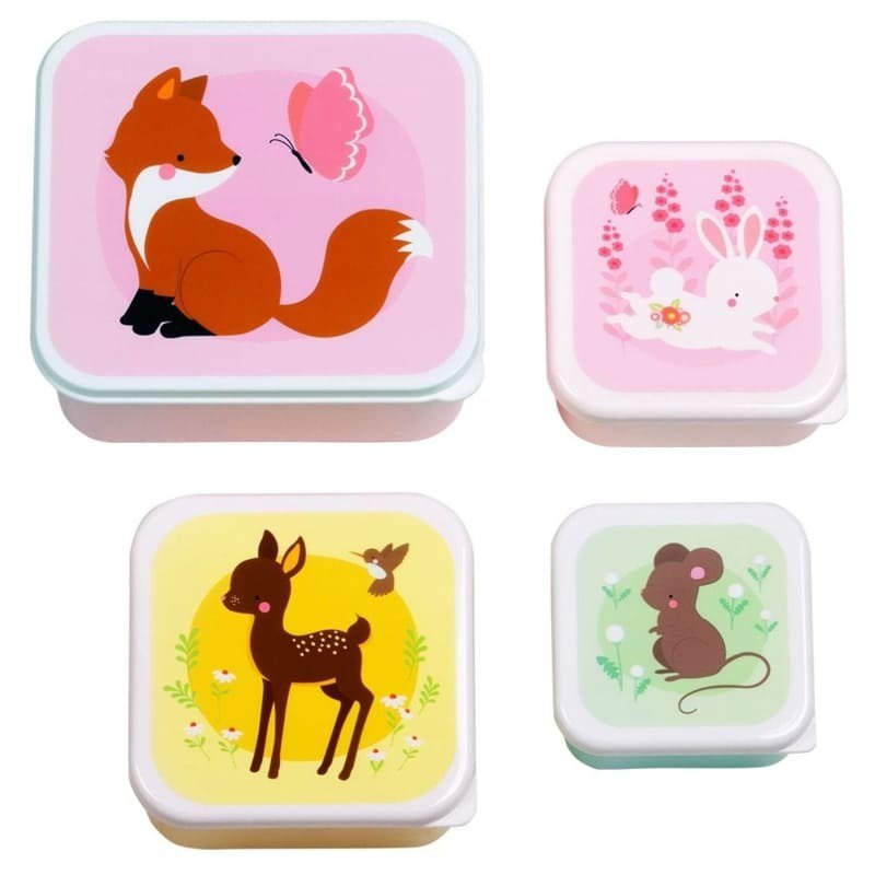 A Little Lovely Company - 4 Lśniące Lunchboxy śniadaniówki LEŚNI PRZYJACIELE