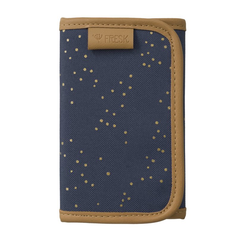 FRESK - Wallet billfold Indigo dots gold