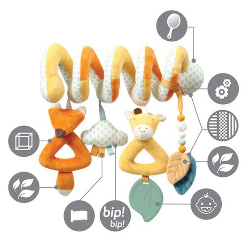 BABYONO - 1466 Zabawka edukacyjna - zawieszka do wózka i fotelika SKINNY MATES