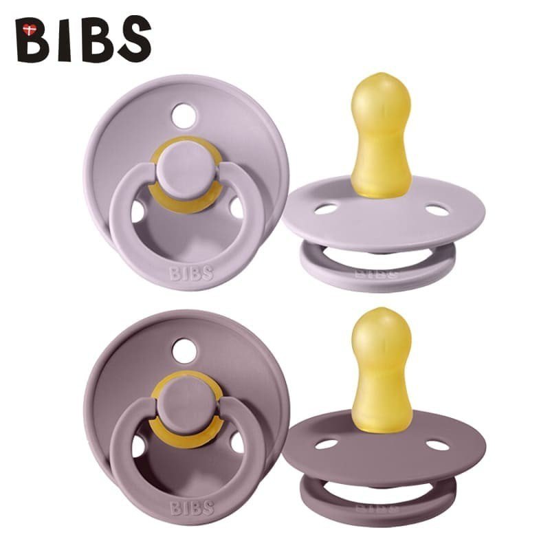 BIBS 2-PACK DUSKY LILAC & HEATHER S Smoczek Uspokajający kauczuk Hevea