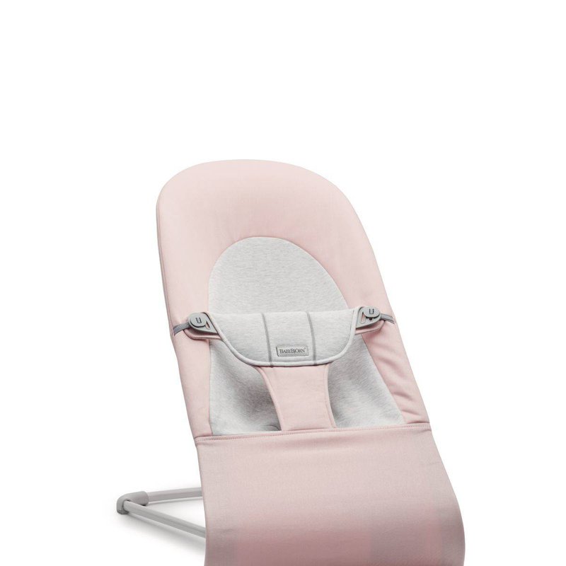 BABYBJORN - leżaczek BALANCE SOFT COTTON/JERSEY -  Jasny Różowy/Szary