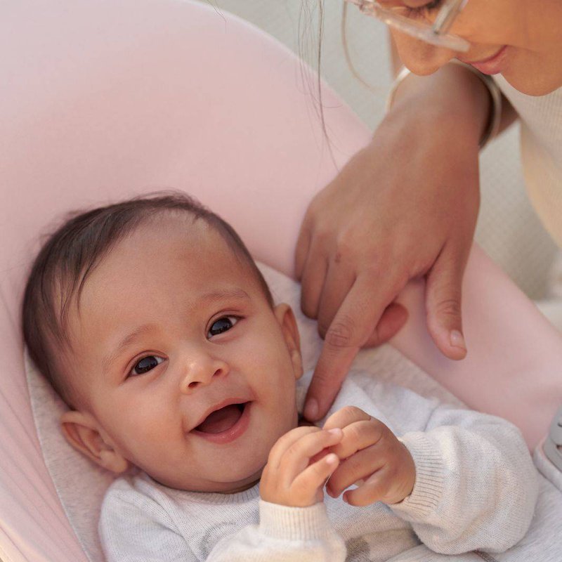 BABYBJORN - leżaczek BALANCE SOFT COTTON/JERSEY -  Jasny Różowy/Szary