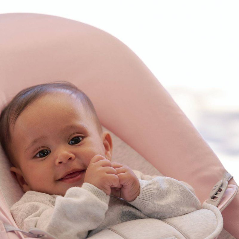 BABYBJORN - leżaczek BALANCE SOFT COTTON/JERSEY -  Jasny Różowy/Szary