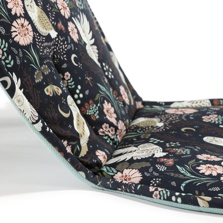 LA MILLOU - ORGANIC JERSEY COLLECTION - STROLLER PAD - MAGIC OWL - VELVET SMOKE MINT