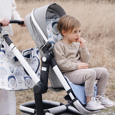 LA MILLOU - ORGANIC JERSEY COLLECTION - STROLLER PAD - MAGIC OWL - VELVET SMOKE MINT