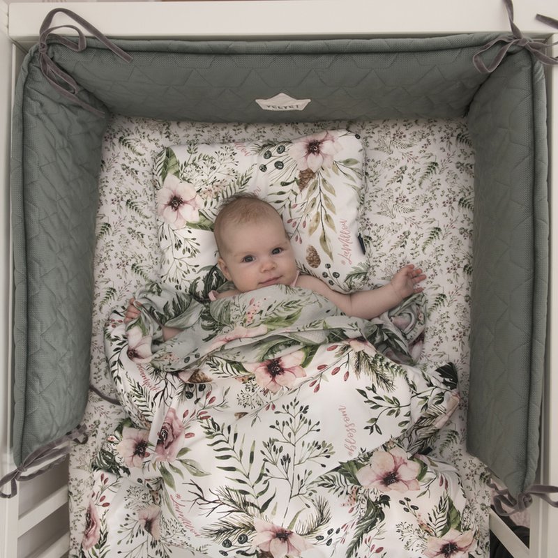 LA MILLOU - VELVET COLLECTION - OCHRANIACZ DO ŁÓŻECZKA 60 x 120 cm -PAPAYA