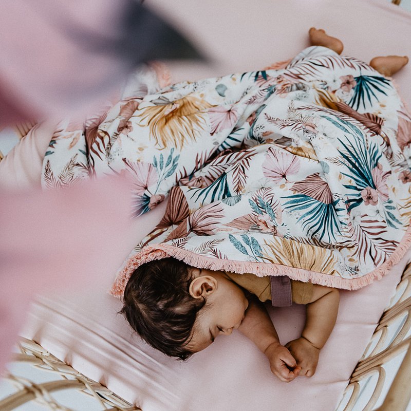 LA MILLOU - ORGANIC JERSEY COLLECTION - PRZEŚCIERADŁO 60x120 - POWDER PINK