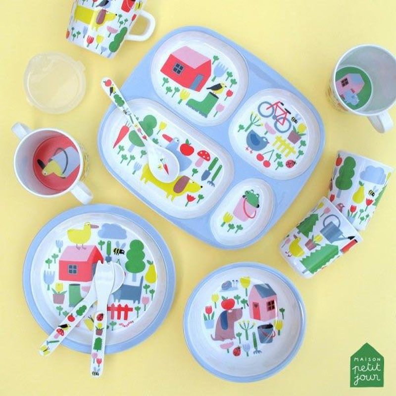 Talerz z przegródkami dla dzieci, seria Wiejska Sielanka | Maison Petit Jour®