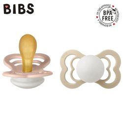 BIBS SUPREME 2-PACK BLUSH NIGHT & VANILLA NIGHT  M Smoczek Symetrycznyy kauczuk Hevea