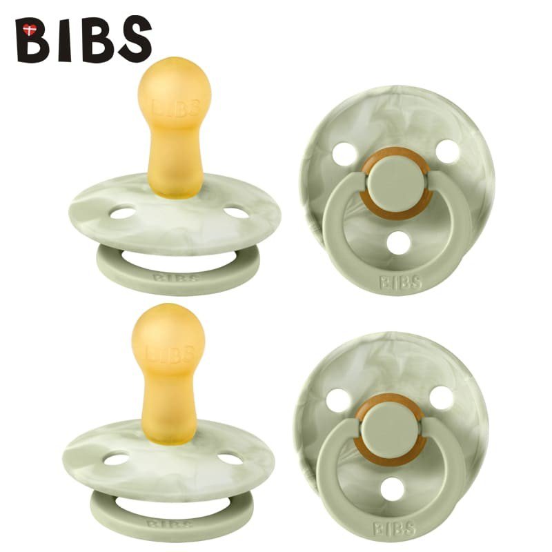 BIBS TIE DIY COLLECTION 2-PACK SAGE IVORY & SAGE IVORY M Smoczek Uspokajający kauczuk Hevea
