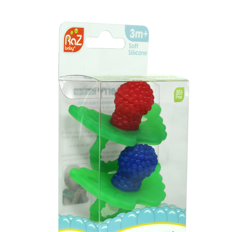 NOWE - Gryzak 2 szt., Soczysta Malina, czerwony i granatowy, RaZbaby