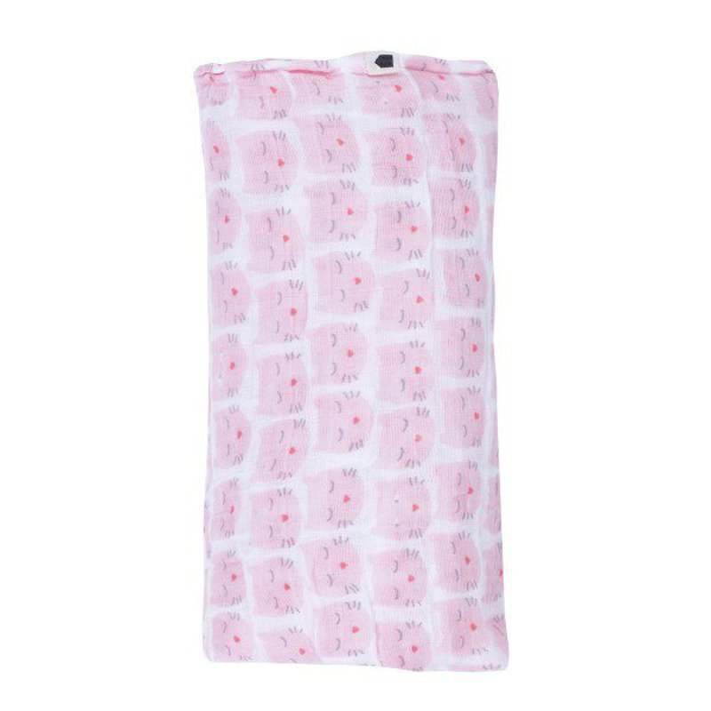 Muślinowy otulacz dla niemowlaka, Wszystko dla maluszka - różowy kot | Maison Petit Jour®