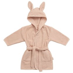 Jollein - Baby & Kids - Jollein - Szlafroczek kąpielowy RABBIT z kapturem 85 x 75 cm FROTTE PALE PINK