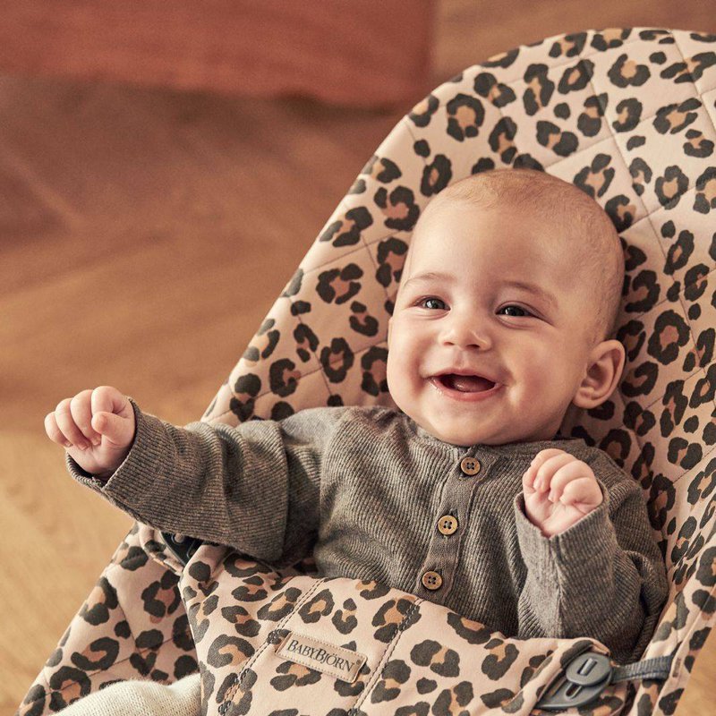 BABYBJORN - leżaczek BLISS COTTON, Beż/Leopard