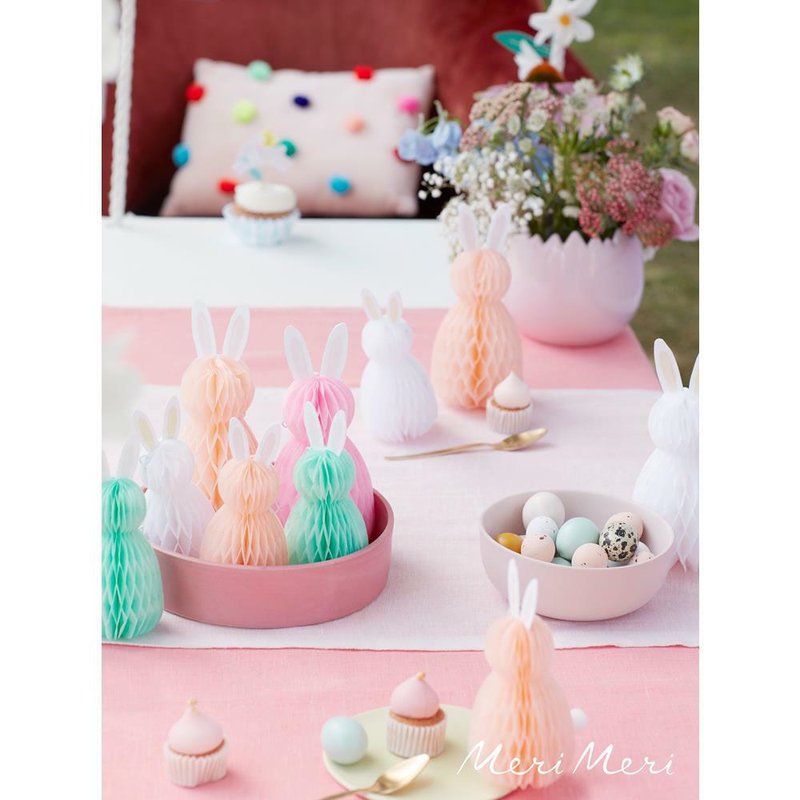 Meri Meri - Dekoracja bibułowa Króliki pastelowe