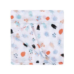 Muślinowy, mały otulacz dla niemowlaka, Doudous, Puchaci Przyjaciele | Maison Petit Jour®