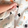 Muślinowy, mały otulacz dla niemowlaka, Doudous, Puchaci Przyjaciele | Maison Petit Jour® Muślinowy, mały otulacz dla niemowlaka, Doudous, Puchaci Przyjaciele | Maison Petit Jour®