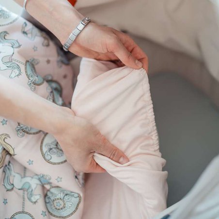 LA MILLOU - ORGANIC JERSEY COLLECTION - PRZEŚCIERADŁO GONDOLA - POWDER PINK