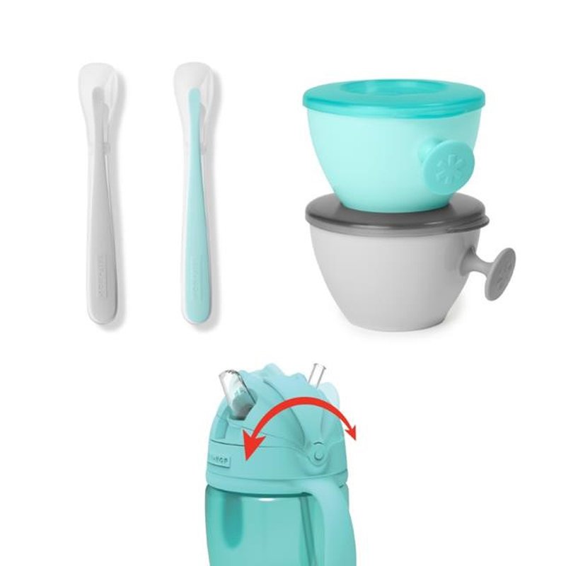 Skip Hop - Zestaw jedzeniowy Easy-Feed Teal/Grey