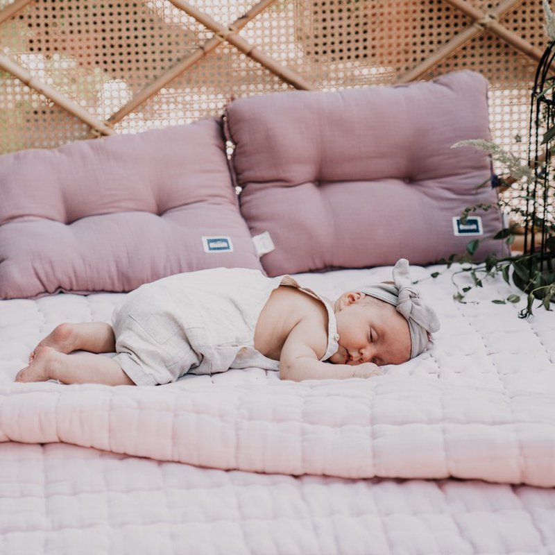 LA MILLOU - BISCUIT COLLECTION – KOŁDRA , NARZUTA PIKOWANA 100 % COTTON MUSLIN 140x200cm - POWDER PINK