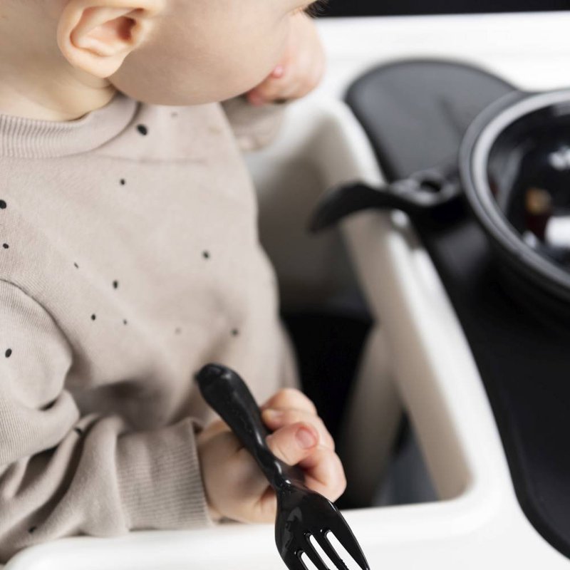 Herobility - sztućce Eco Baby - łyżeczka i widelczyk - czarne