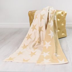 Bizzi Growin Gold Stars Blanket kocyk tkany Złote Gwiazdy