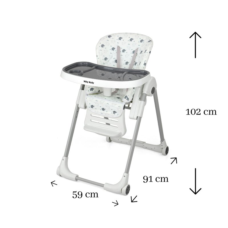 Milly Mally - Krzesełko do karmienia MILANO Jumbo