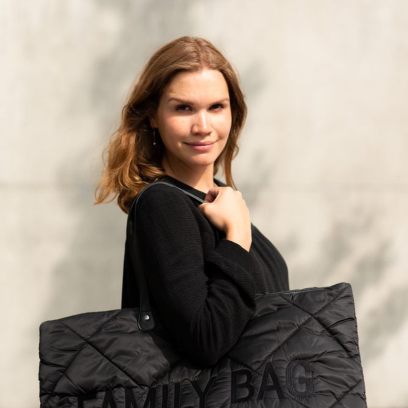 Childhome Torba Family bag Pikowana Czarna CHILDHOME