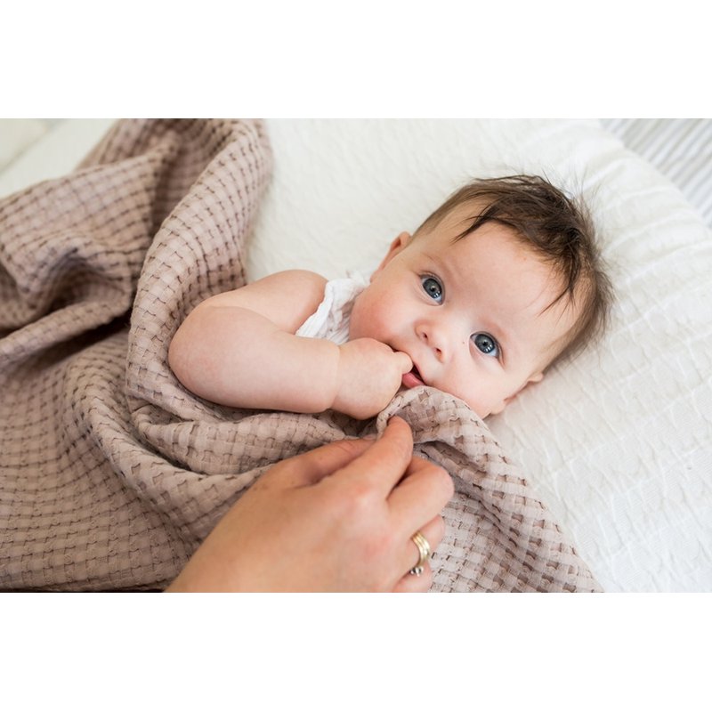 Lulujo Kocyk Wafelkowy Bawełniany Sand