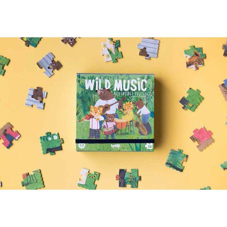 Dwustronne puzzle dla dzieci, Dzika Muzyka | Londji®