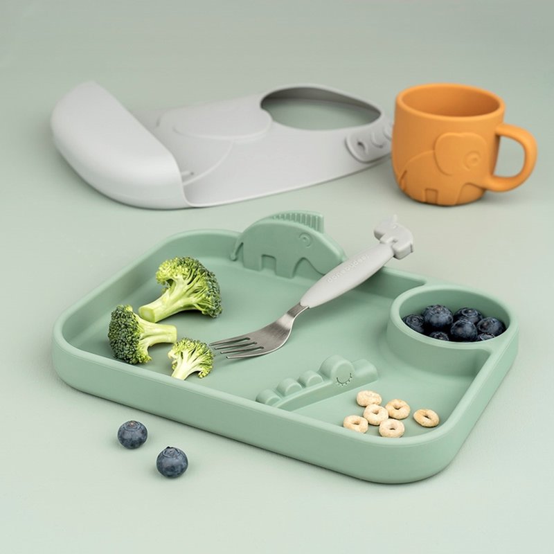 Done by Deer Peekaboo Talerz z Przegródkami Green