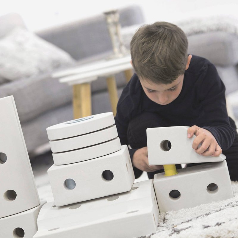 MODU Curiosity kit 4in1 - Kreatywne klocki rozwijające motorykę dużą, żółty